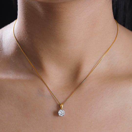 LUXURIANT SGL zertifizierter SI-GH Labor Diamant Anhänger in 375 Gelbgold - 1 ct.