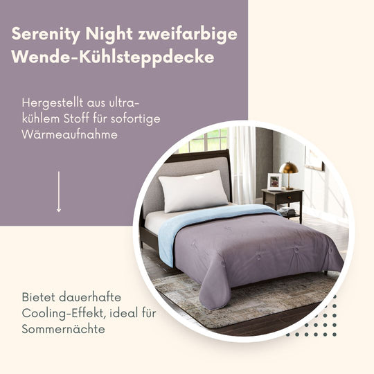 Serenity Night - Wende-Kühl-Bettdecke, Zweifarbig, ca. 135x200cm, Grün