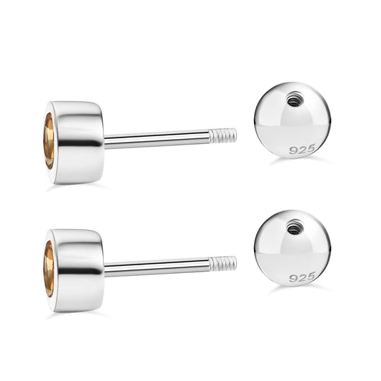 Citrin Ohrringe 925 Silber rhodiniert ca. 0.57 ct