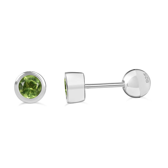 Natürlicher Peridot Ohrringe 925 Silber 750 Gelbgold Vermeil ca. 0.61 ct