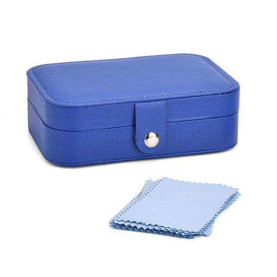 Reise-Schmuckkästchen mit 10 Silberputztüchern, 17x11x5 cm (Box), 11x7 cm (10 Tücher), Creme