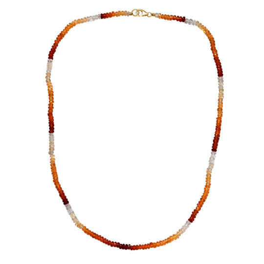 Feueropal Halskette ca. 45 cm 585 Gold ca. 36.45 ct