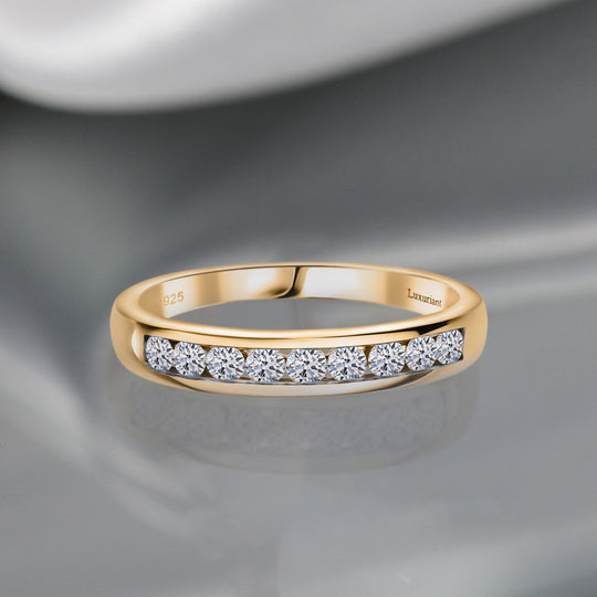 LUXURIANT DIAMOND - Lab Grown Diamant SI-GH Ring 925 Silber 750 Gelbgold Vermeil (Größe 16.00) ca. 0.50 ct