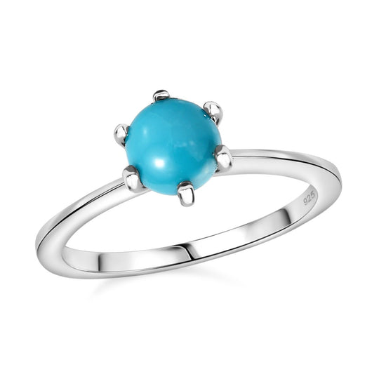 AA Amerikanischer Sleeping Beauty Türkis Ring, 925 Silber platiniert (Größe 21.00) ca. 0.84 ct