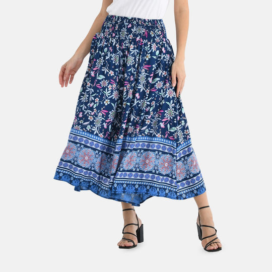 Gesmokte Taillen-Culottes mit Paisleymuster, locker, bequem, elastischer Bund, 100 % Viskose, Einheitsgröße, Beige
