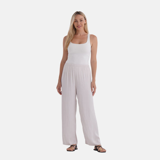Trendige Palazzo-Hose aus 100% Polyester, Einheitsgröße, Beige