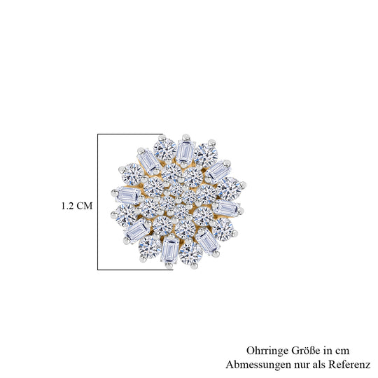 LUXURIANT DIAMOND - Lab Grown Diamant VS-EF SGL zertifiziert Ohrringe 925 Silber platiniert ca. 1.00 ct