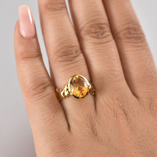 Citrin Ring Nickelfreies Messing ca. 3,25 ct