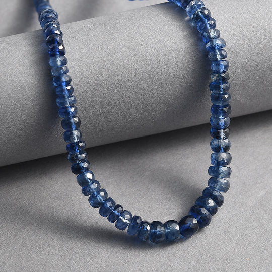 Kaschmir Kyanit Halskette ca. 45 cm 925 Silber rhodiniert ca. 100.00 ct