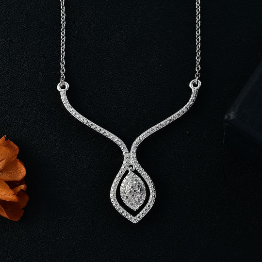Natürliche Champagner Diamant Halskette, ca. 45 cm Edelstahl
