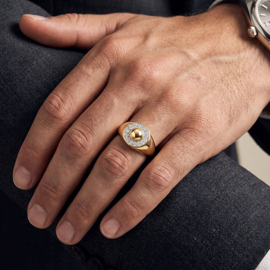 LUXURIANT SI-GH Labor Diamant Ring, 925 Silber Gelbgold Vermeil - 0,33 ct.