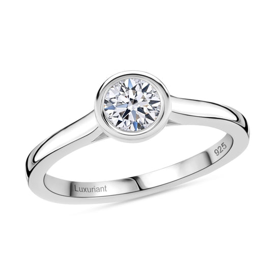 LUXURIANT DIAMOND - Lab Grown Diamant SI-GH SGL zertifiziert Ring 925 Silber 750 Gelbgold Vermeil (Größe 20.00) ca. 0.50 ct