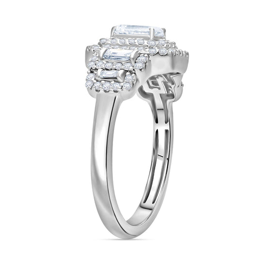 LUXURIANT DIAMOND - Lab Grown Diamant VS-EF SGL zertifiziert Ring 925 Silber platiniert (Größe 21.00) ca. 1.00 ct