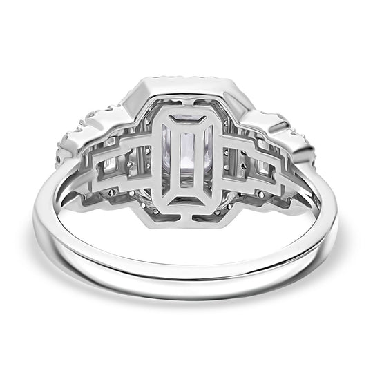 LUXURIANT DIAMOND - Lab Grown Diamant VS-EF SGL zertifiziert Ring 925 Silber platiniert (Größe 21.00) ca. 1.00 ct