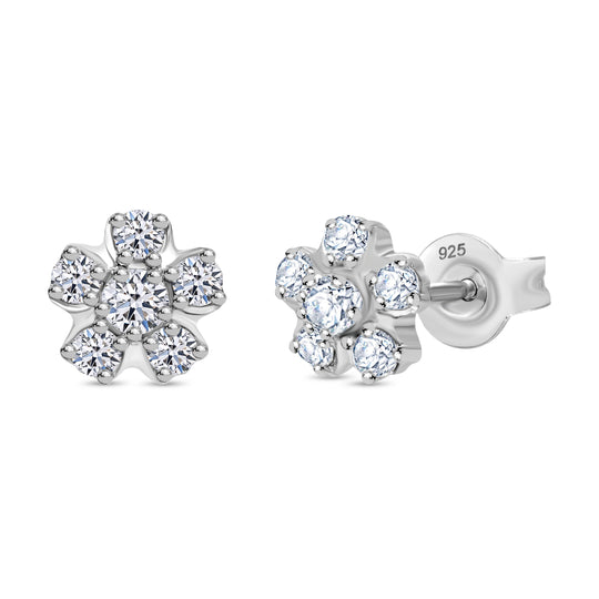 LUXURIANT 0,50 ct. SI-GH Labor Diamant Ohrringe, 925 Silber Gelbgold Vermeil