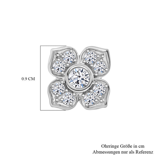 LUXURIANT DIAMOND - Lab Grown Diamant SI-GH Ohrringe 925 Silber Gelbgold Vermeil ca. 0.50 ct