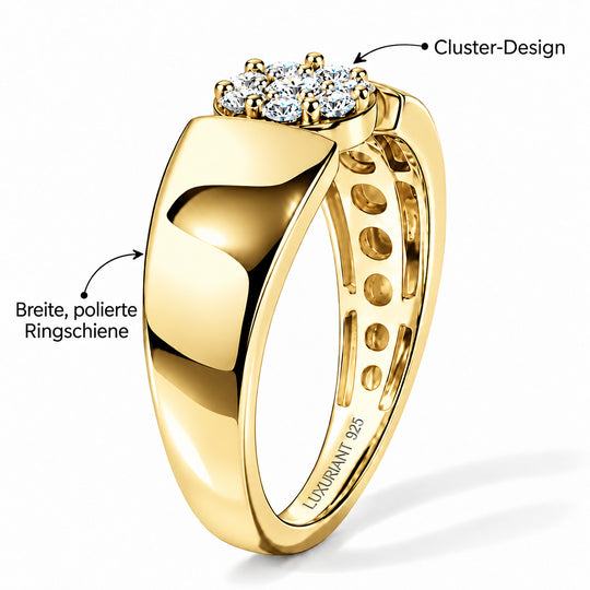 LUXURIANT 0,25 ct. SI-GH Labor Diamant Ring, 925 Silber Roségold Vermeil