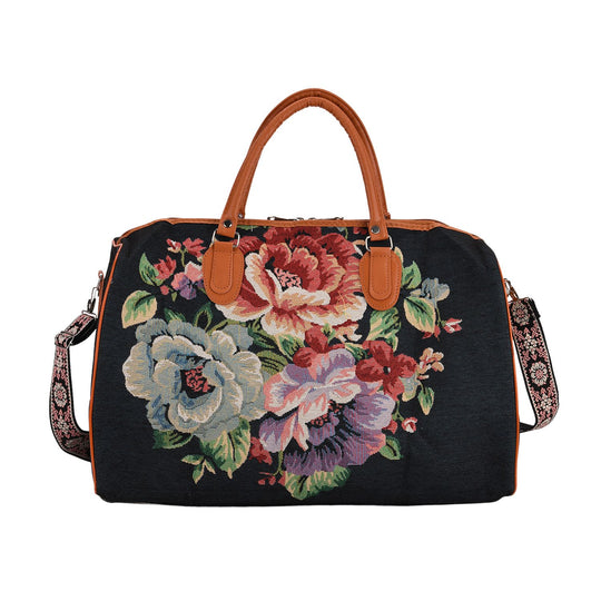 Weekender-Tasche mit Blumenmuster, 45x23x27 cm, Elefant