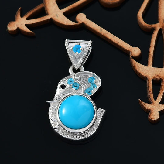 AA Natürlicher, äthiopischer Welo Opal, Neon Apatit Anhänger 925 Silber rhodiniert ca. 1.38 ct