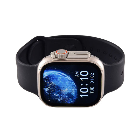 I20 Ultra 2 Max Suit - 10-in-1 Smartwatch-Komplettset mit Smartwatch, Gold-Drehkrone, Kopfhörern, Displayschutz, Ladekabel und 7 Wechselarmbändern, Silberfarben