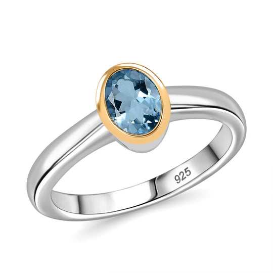 AAA Santamaria Aquamarin Ring 925 Silber rhodiniert ca. 0,73 ct