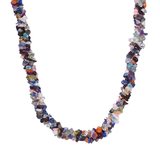 Rosenquarz Halskette ca. 50 cm 925 Silber rhodiniert ca. 370.00 ct