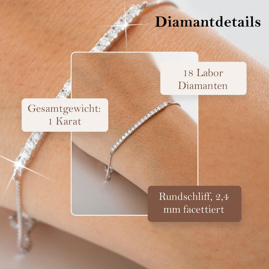 LUXURIANT DIAMOND - Lab Grown Diamant SI-GH Armband ca. 26.75 cm 925 Silber Rhodiniert ca. 1,00 ct.