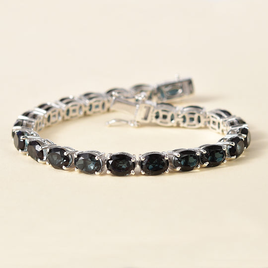 Alexandrit Quarz Triplette Armband ca. 19 cm 925 Silber rhodiniert ca. 33,84 ct.