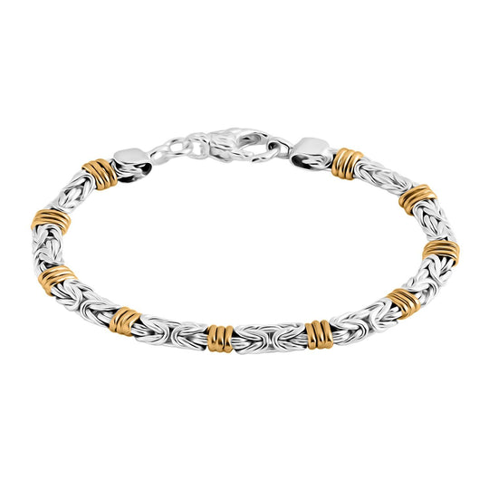 Royal Bali - 925 Silber Zweifarbige Beschichtung Armband ca. 19 cm ca. 16,17g