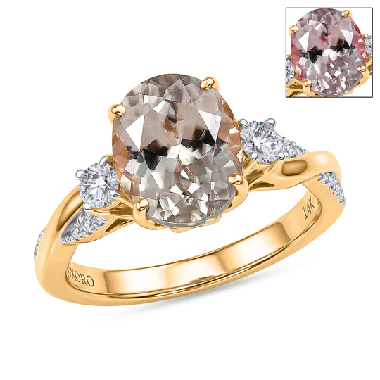 LUXORO AAA Turkizit, Weißer Diamant AGI zertifiziert Ring 585 Gold (Größe 19.00) (10-16 Werktage Lieferzeit) ca. 4.17 ct