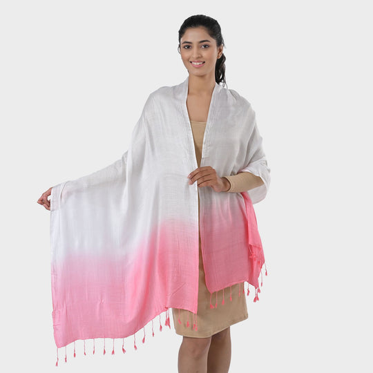 Ombre-Schal aus Poly-Seide-Modal, 70 x 200 cm, Dunkelblau