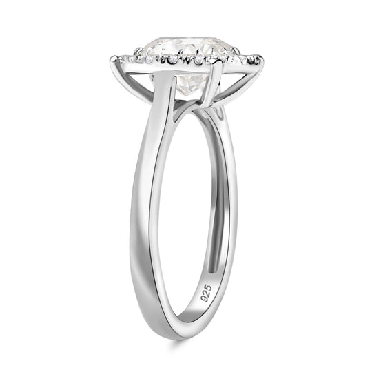 Moissanit Ring 925 Silber rhodiniert (Größe 20.00)