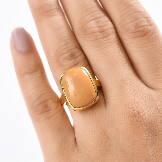 Oregon Karamell Opal Ring Messing (Größe 18.00) ca. 9,24 ct