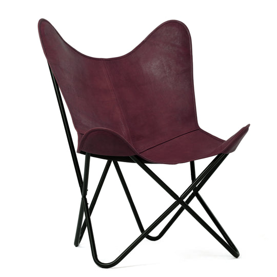 Butterfly-Sessel aus Echtleder, zusammenklappbar, ca. 92 cm, Schwarz