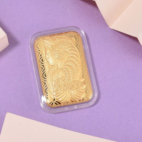 EXKLUSIVES GESCHENK - 999er Goldplatte mit Lady-Fortuna-Motiv