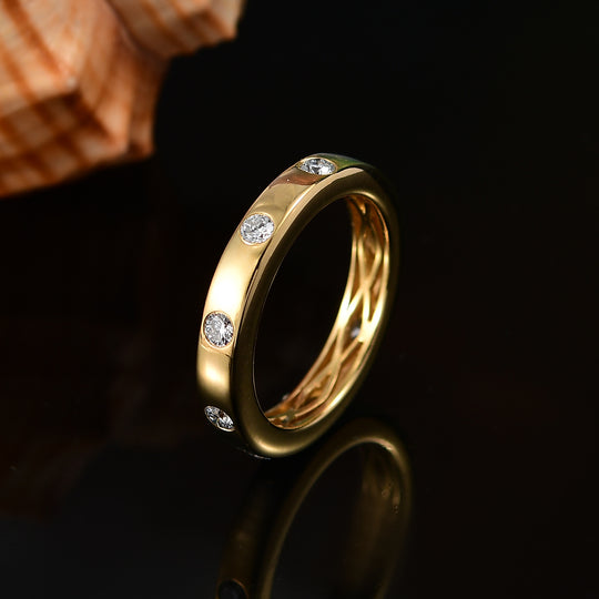 LUXURIANT DIAMOND - Lab Grown Diamant VS-EF Ring 925 Silber 750 Gelbgold Vermeil (Größe 18.00) ca. 0.50 ct
