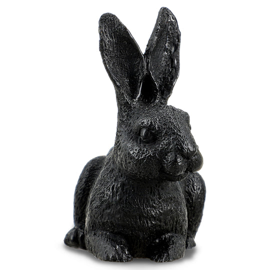 Handgeschnitzte Hasenfigur aus Roh-Schungit, ca. 10 x 8 cm