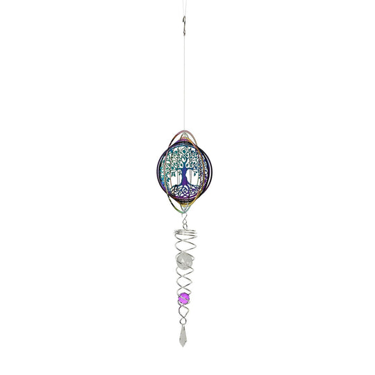 Sonnenfänger und Windrad, mehrfarbiger Kristall, 33cm, Mandala