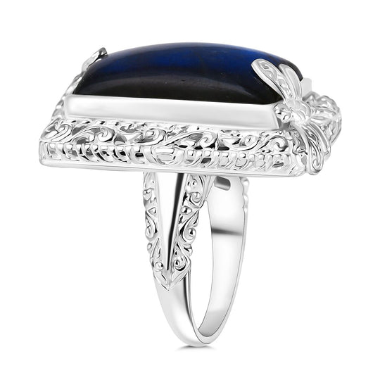 Royal Bali - Labradorit Ring 925 Silber (Größe 17.00) ca. 30.16 ct