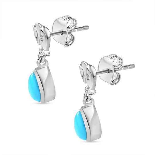 AA Sleeping Beauty Türkis Ohrringe 925 Silber platiniert ca. 1.24 ct