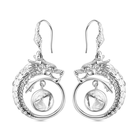 Royal Bali - Moissanit Drachen Ohrringe 925 Silber ca. 1.64 ct