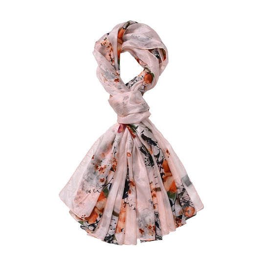 LA MAREY - 100% Maulbeeren-Seidenschal, Chiffon, 195x110cm, Grün