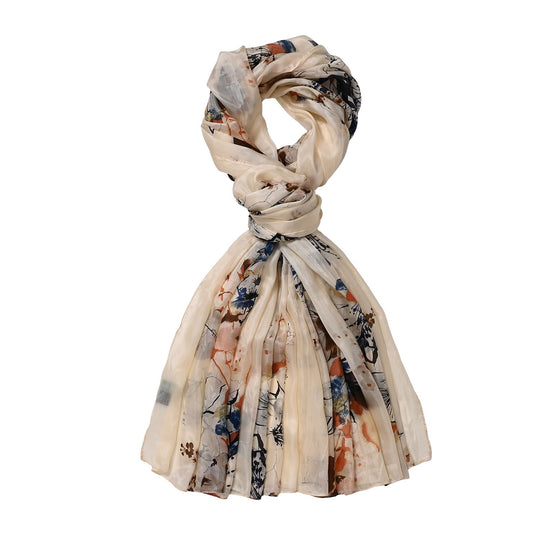 LA MAREY - 100% Maulbeeren-Seidenschal, Chiffon, 195x110cm, Grün