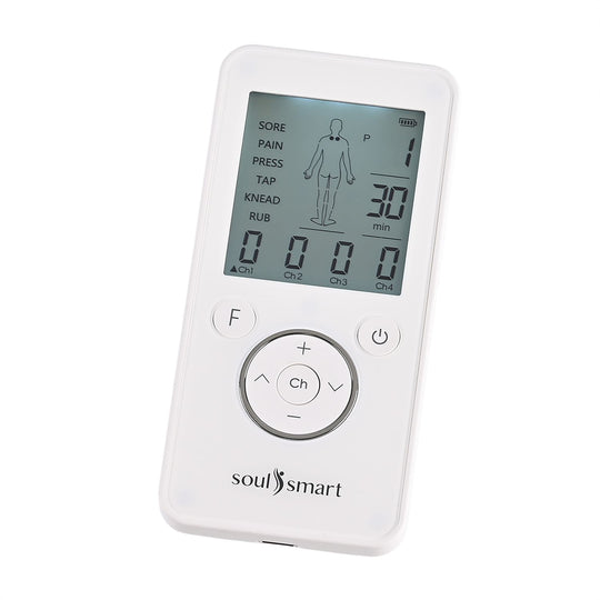 SOULSMART - Elektrischer TENS-Schmerztherapie und EMS-Stimulator, Weiß