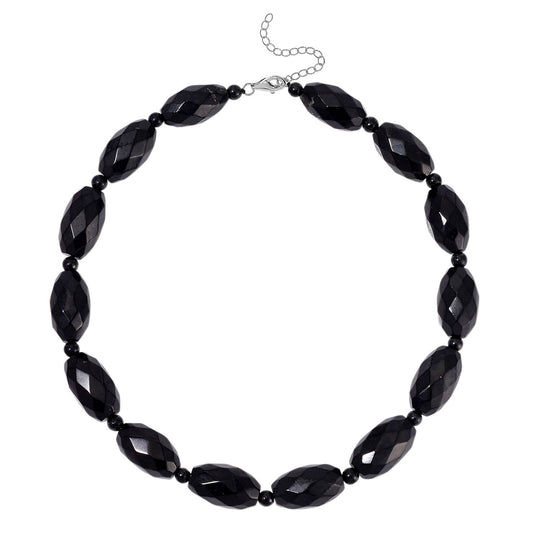 SEHR SELTEN - Shungit Halskette ca. 45cm + 5cm extender, 925 Silber rhodiniert ca. 590.00 ct