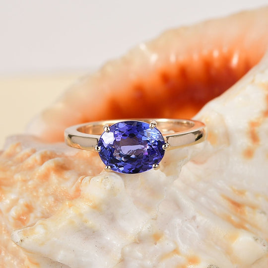 AAAA Tansanit Ring 585 Gold (Größe 20.00) ca. 2.72 ct