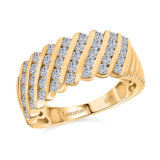 LUXURIANT DIAMOND - Lab Grown Diamant VS-EF SGL zertifiziert Ring 925 Silber rhodiniert (Größe 20.00) ca. 1.00 ct