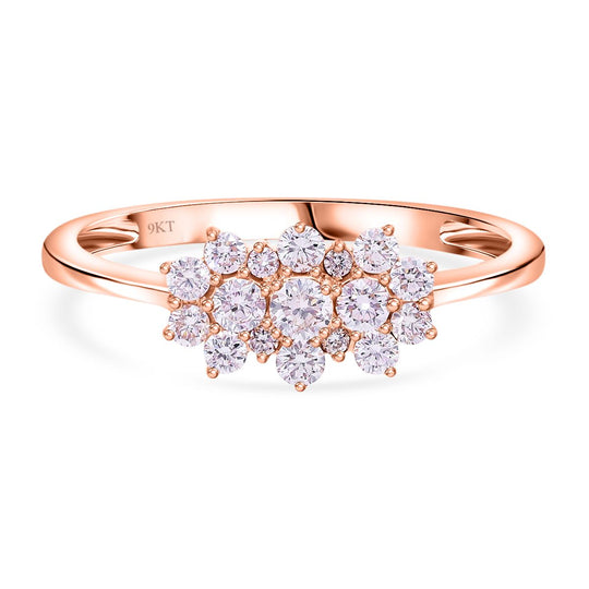 Rosa Diamant I3 SGL zertifiziert Ring 375 Gold (Größe 21.00) ca. 0.51 ct