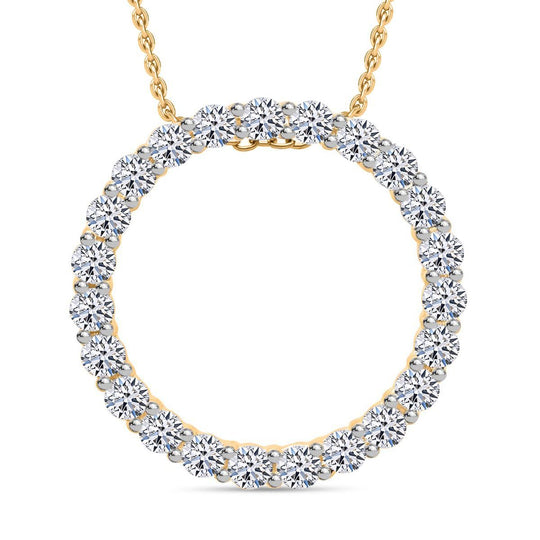LUXURIANT DIAMOND - Lab Grown Diamant SI-GH SGL zertifiziert Anhänger 925 Silber Gelbgold Vermeil ca. 1.00 ct