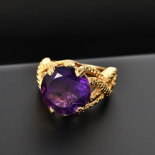 Afrikanischer Amethyst Ring Messing (Größe 20.00) ca. 9,76 ct